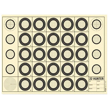 Cible Benchrest 22 Hunter 42 x 29,7 cm (A3) 
