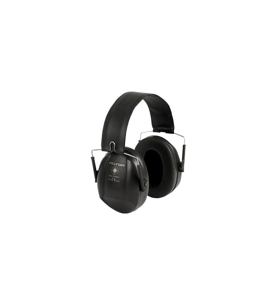 Casque Peltor bull'eye i noir avec serre-tete pliable Casque Peltor bull'eye i noir avec serre-tete pliable