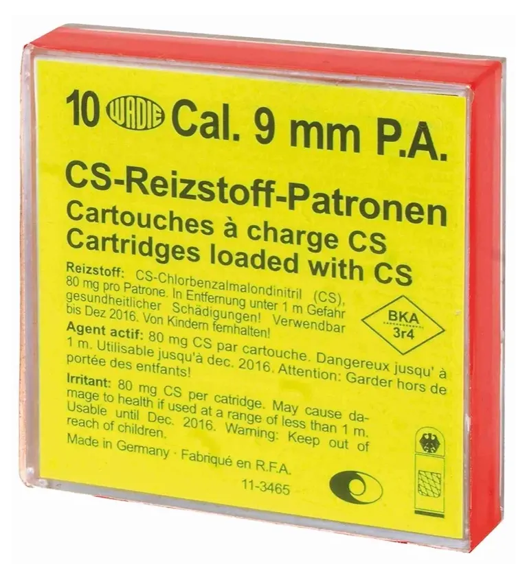 Boîte de 10 cartouches 9 mm PA à gaz CS 