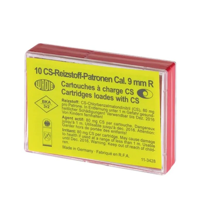Boîte de 10 cartouches 9 mm RK à gaz CS 