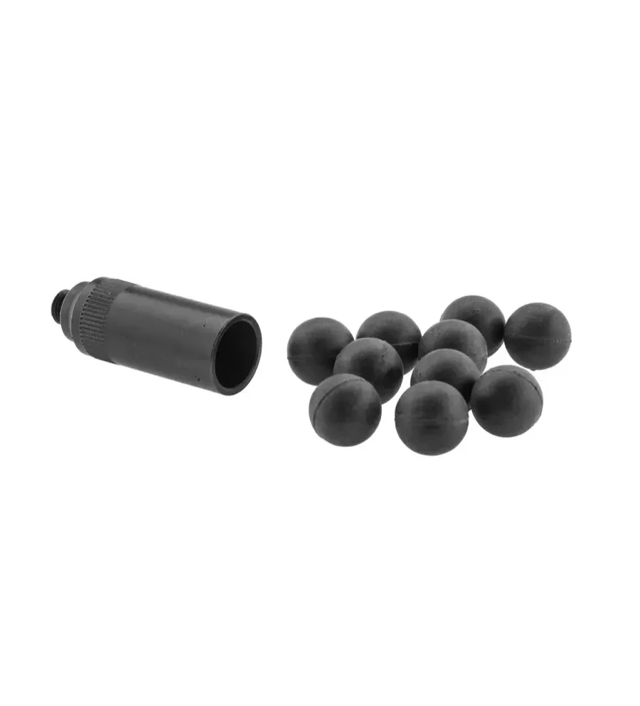 Adaptateur pour armes d'alarme + 10 projectiles Self Gomm calibre 18 mm Adaptateur pour armes d'alarme + 10 projectiles Self Gomm calibre 18 mm