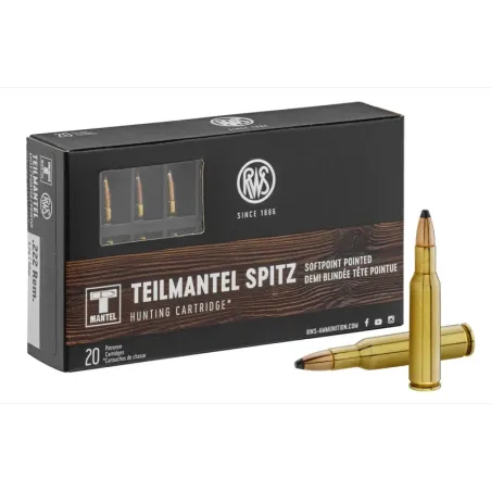 Balles de chasse RWS Cal. 222 REM type TMS 