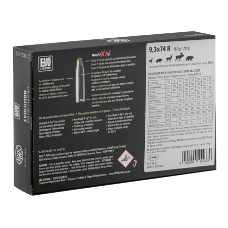 Balles de chasse RWS Cal. 9,3x74r type TMR-KS-UNI-DK-EVO  