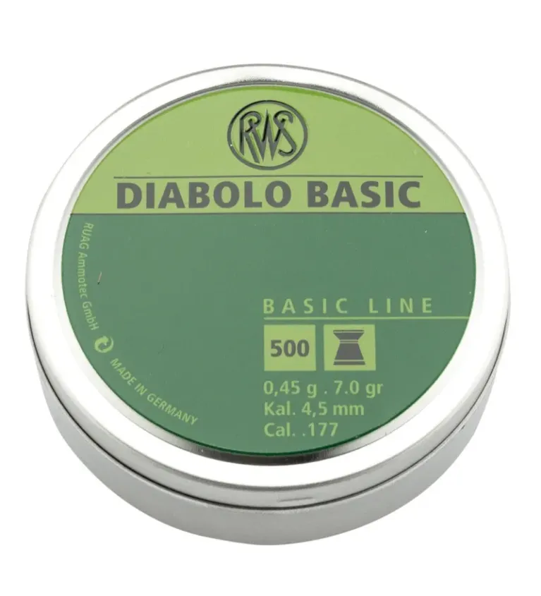 Boîte de 500 plombs diabolos basic plats cal. 4,5 mm 