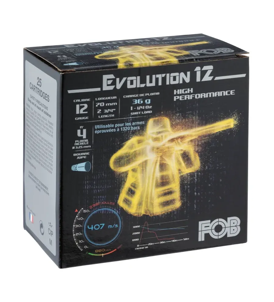 Cartouches Fob Evolution 12 - Cal. 12/70 Cartouches Fob Evolution 12 - Cal. 12/70