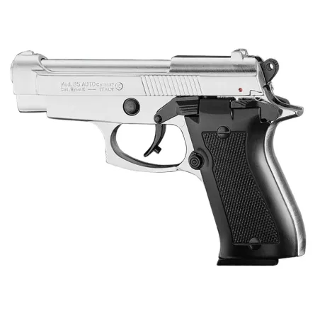 Pistolet 9 mm à blanc Chiappa 85 auto nickelé 