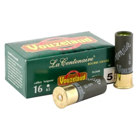 Cartouches Vouzelaud - La Centenaire tube plastique - Cal. 16/65  