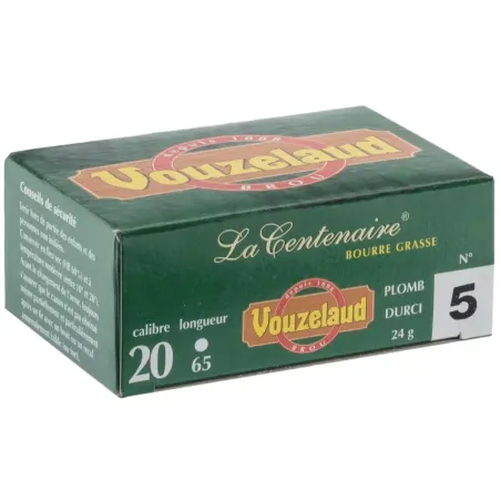 Cartouches Vouzelaud - La Centenaire tube plastique - Cal. 20/65  