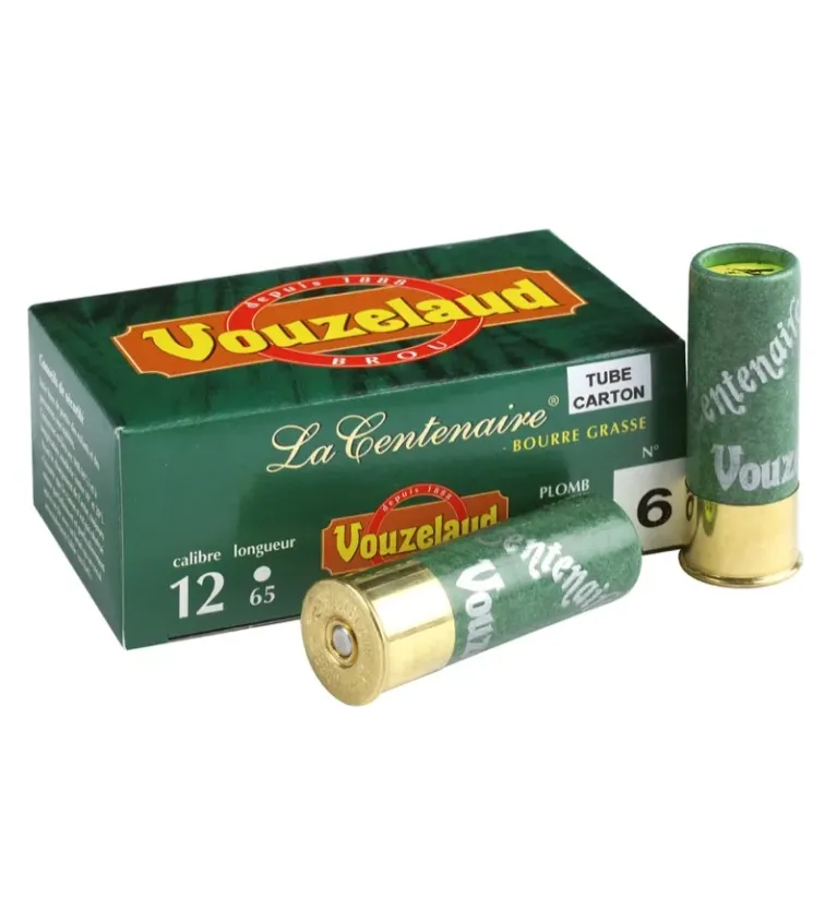Cartouches Vouzelaud - La Centenaire tube carton - Cal. 12/65  
