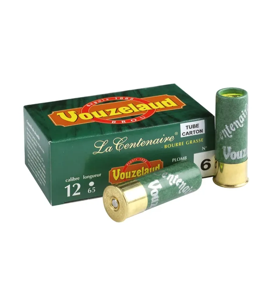 Cartouches Vouzelaud - La Centenaire tube carton - Cal. 12/65 Cartouches Vouzelaud - La Centenaire tube carton - Cal. 12/65