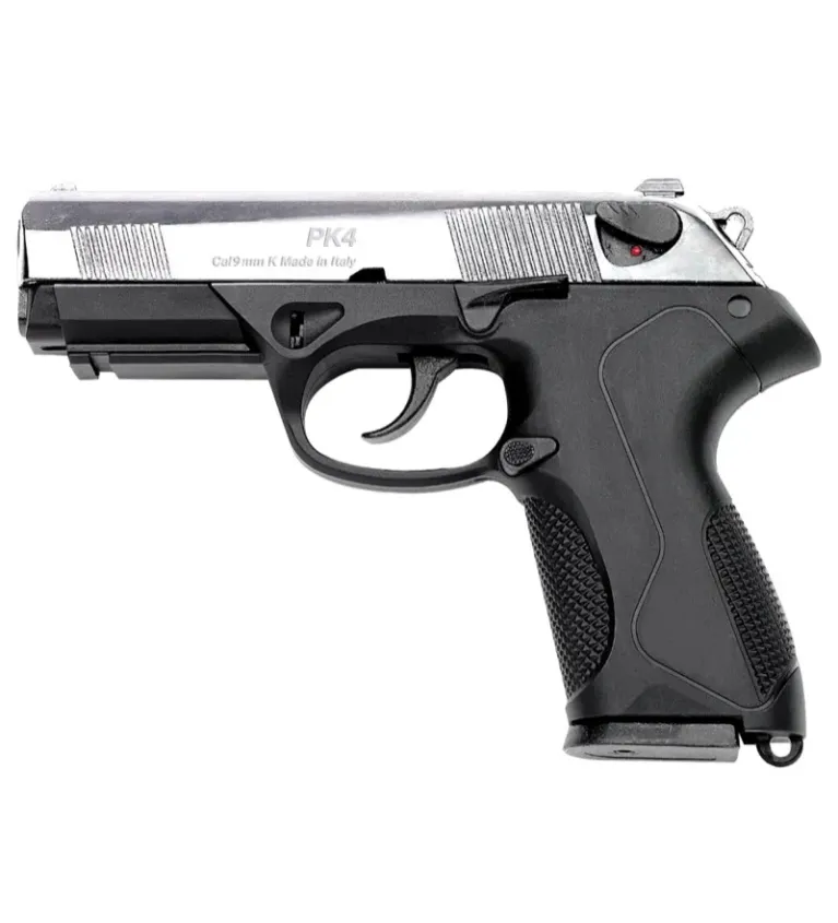 Pistolet 9 mm à blanc Chiappa PK4 bicolore noir/nickelé 