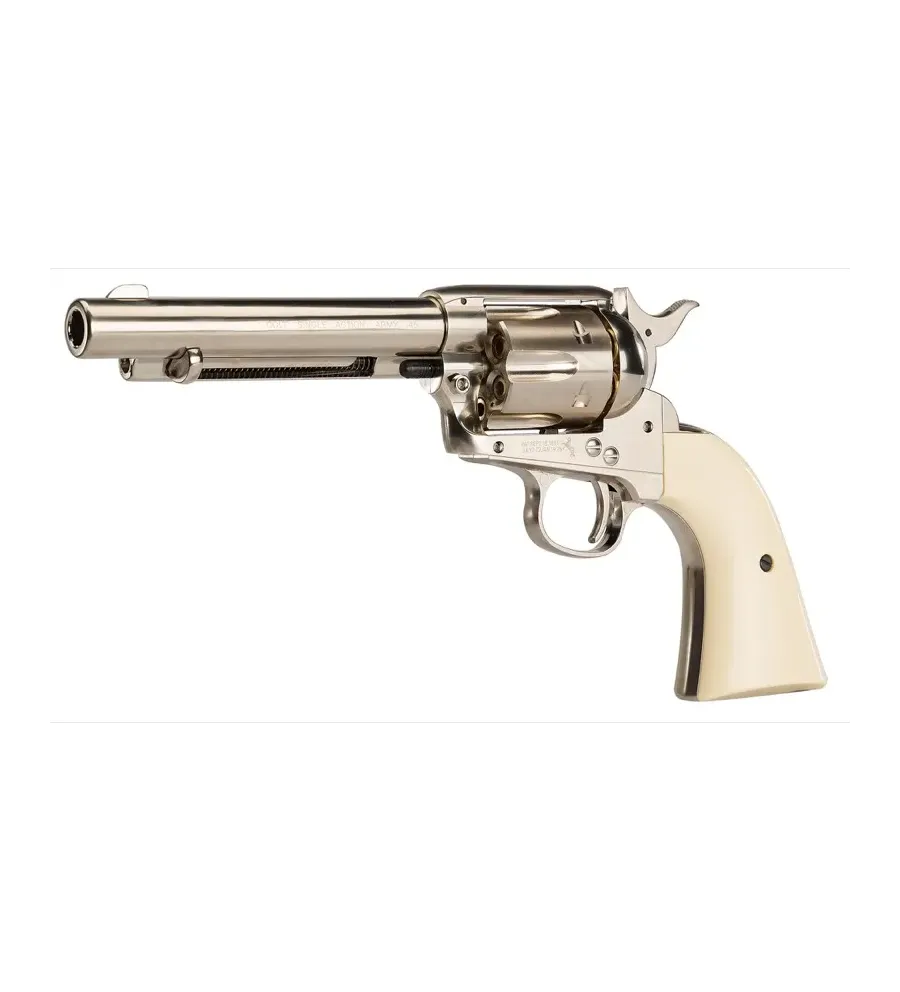 Revolver CO2 Colt Simple Action Army 45 nickelé BB's cal. 4,5 mm Revolver CO2 Colt Simple Action Army 45 nickelé BB's cal. 4,5 mm