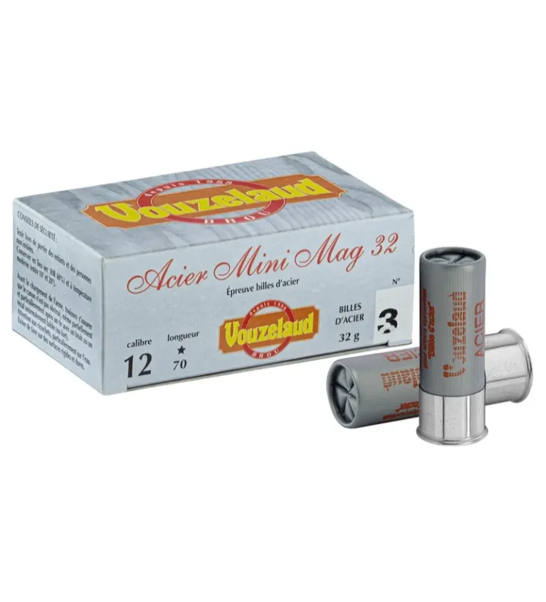 Cartouches Vouzelaud Acier Mini Mag 32 - Cal. 12/70  