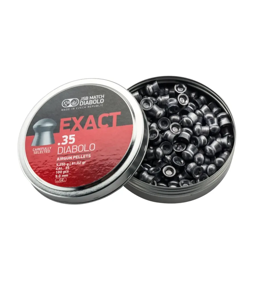 Plombs Exact tête ronde 9 mm (Cal. 35) Plombs Exact tête ronde 9 mm (Cal. 35)