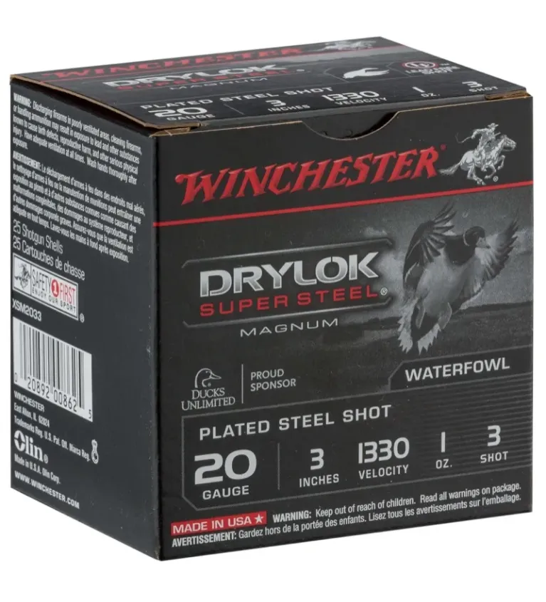 Cartouches Winchester Drylock Acier nickelé 20/76 