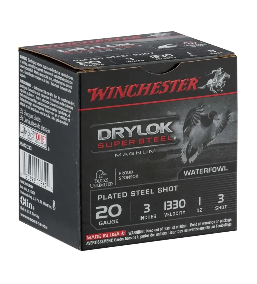 Cartouches Winchester Drylock Acier nickelé 20/76 Cartouches Winchester Drylock Acier nickelé 20/76
