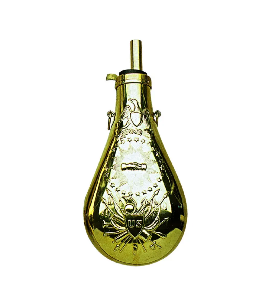 Poire à poudre Zouave en laiton cal. .58 