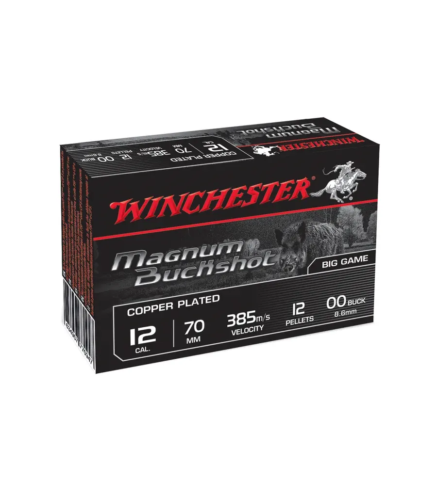 Cartouches Winchester chevrotines cuivrées Haute vitesse - Cal. 12/70 Cartouches Winchester chevrotines cuivrées Haute vitesse - Cal. 12/70