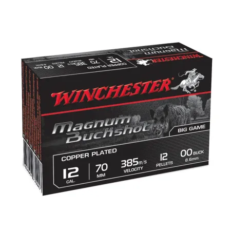 Cartouches Winchester chevrotines cuivrées Haute vitesse - Cal. 12/70 