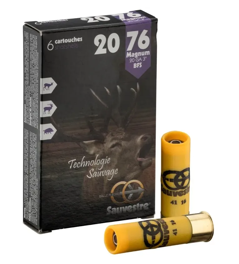 Cartouches Sauvestre grand gibier Magnum - Cal. 20-76 