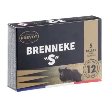 Cartouche Prevot à balle BRENNEKE ''S'' demi-blindée - Cal. 12/70 