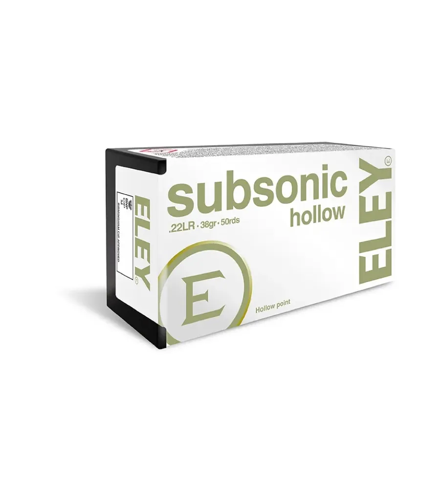 Cartouches Eley Subsonic Hollow point cal .22LR Cartouches Eley Subsonic Hollow point cal .22LR