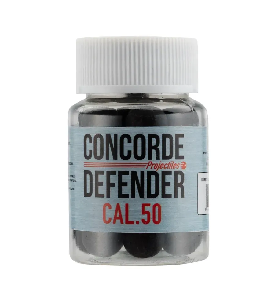 Cal. 50 - Billes de Défense caoutchouc -Pot de 30 billes 