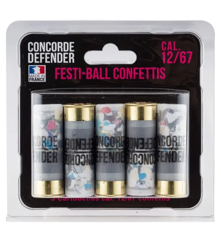 5 cartouches Festi-Ball cal. 12/67 confettis 