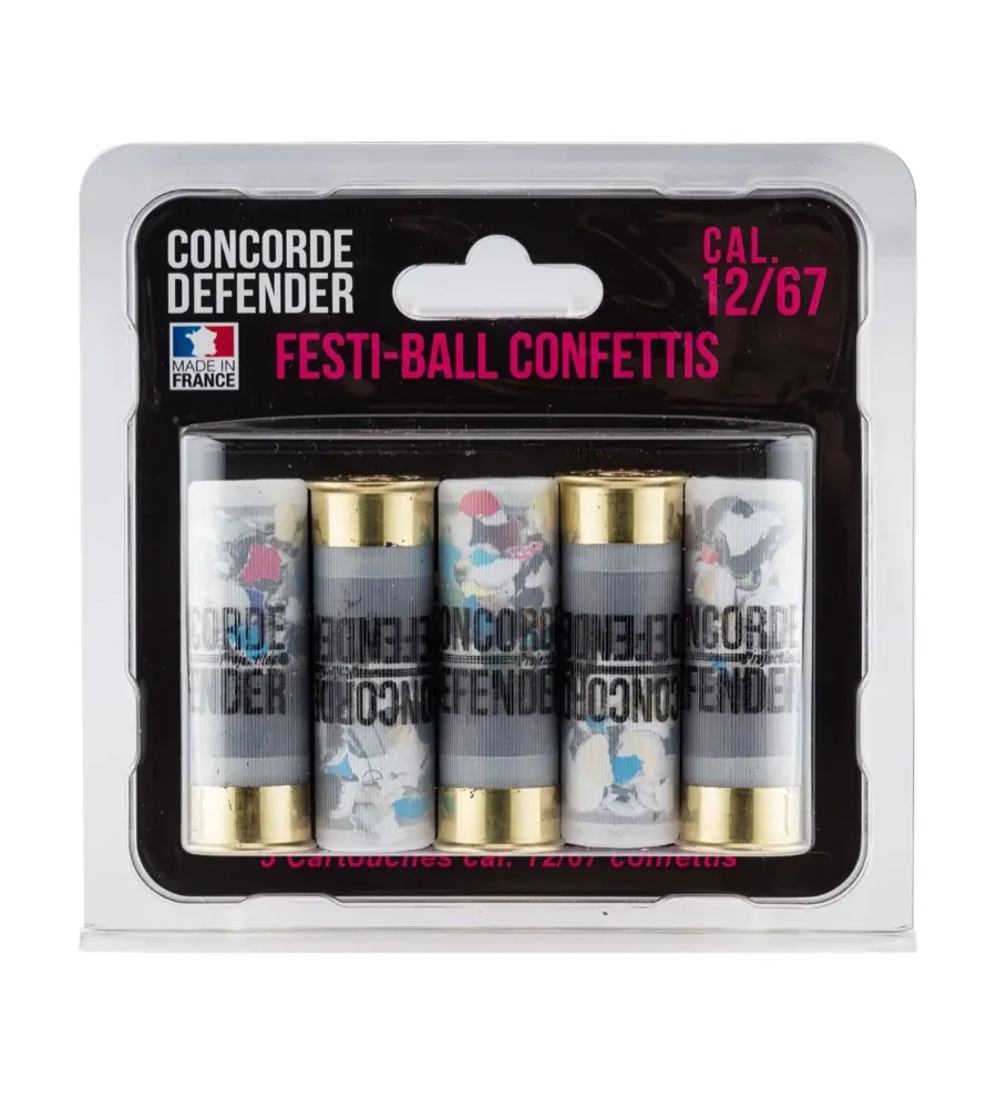 5 cartouches Festi-Ball cal. 12/67 confettis 5 cartouches Festi-Ball cal. 12/67 confettis