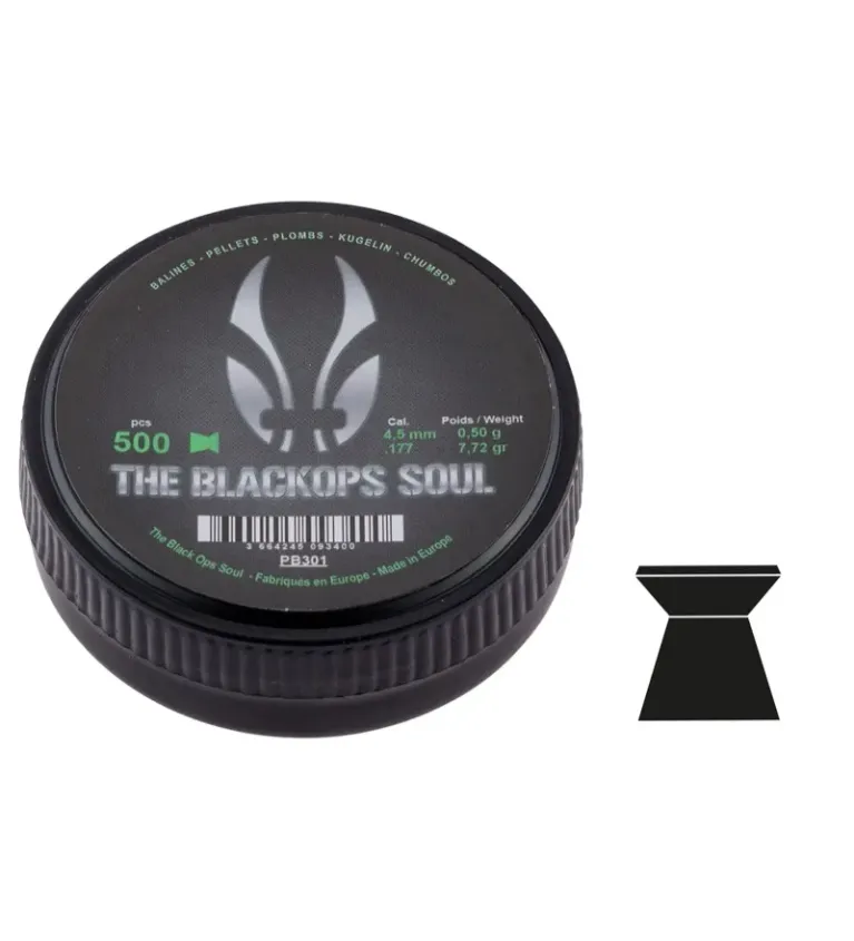 Plombs The Black Ops Soul à tête plate cal. 4,5 mm 