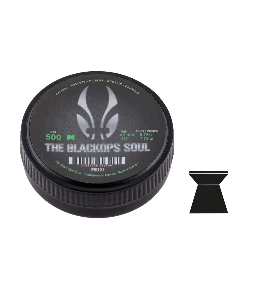 Plombs The Black Ops Soul à tête plate cal. 4,5 mm Plombs The Black Ops Soul à tête plate cal. 4,5 mm