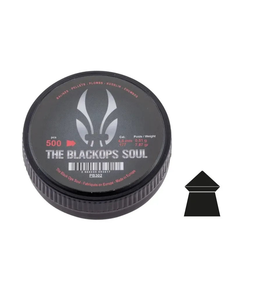Plombs The Black Ops Soul à tête pointue cal. 4,5 mm Plombs The Black Ops Soul à tête pointue cal. 4,5 mm