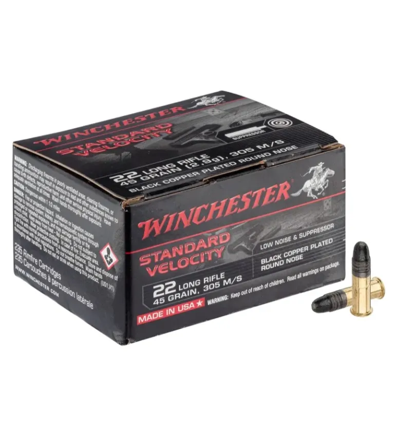 Cartouches 22 LR Black Copper plated round nose 