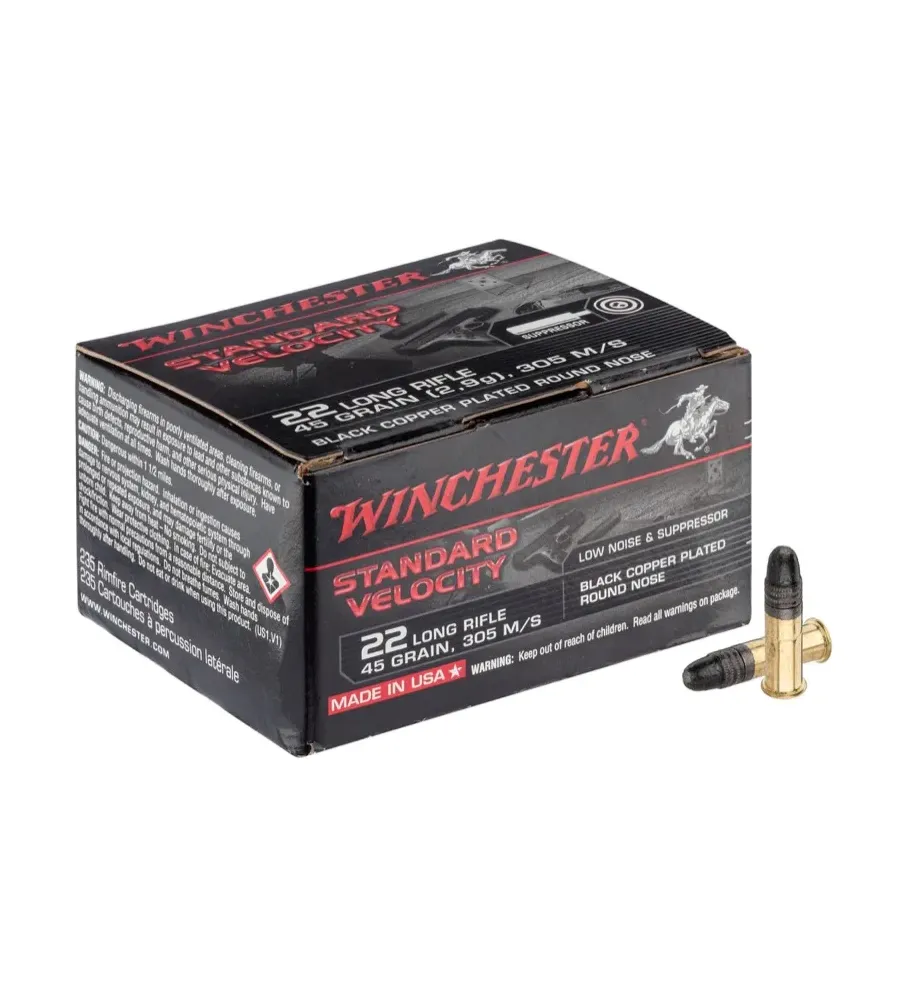 Cartouches 22 LR Black Copper plated round nose 