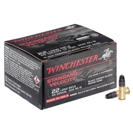 Cartouches 22 LR Black Copper plated round nose 