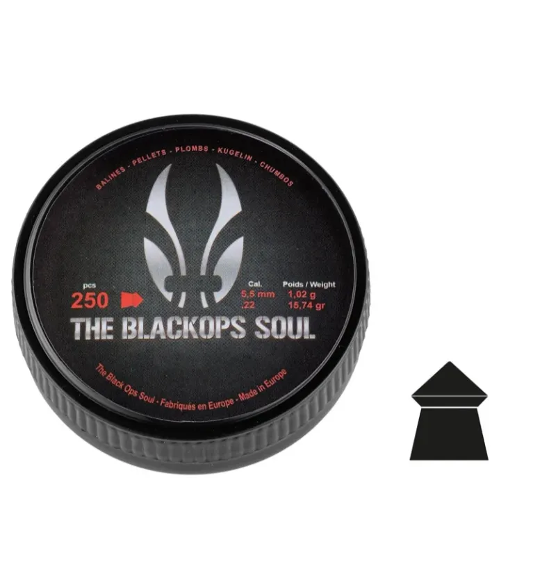Plombs The Black Ops Soul à tête pointue cal. 5,5 mm 