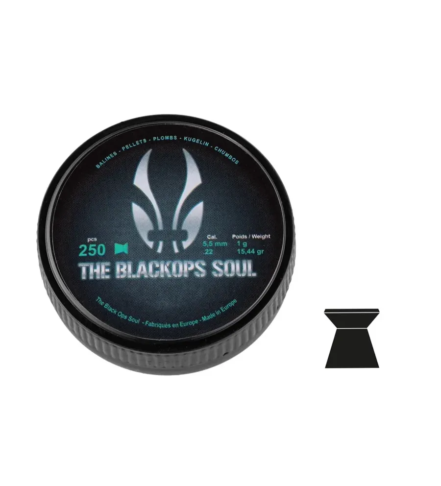 Plombs The Black Ops Soul à tête plate cal. 5,5 mm Plombs The Black Ops Soul à tête plate cal. 5,5 mm