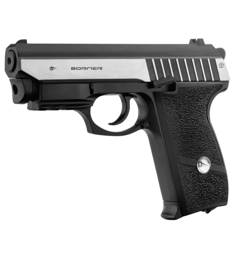 Pistolet CO2 culasse mobile BORNER PANTHER 801 Cal. 4.5mm BB's avec laser intégré 