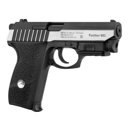 Pistolet CO2 culasse mobile BORNER PANTHER 801 Cal. 4.5mm BB's avec laser intégré 