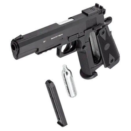 Pistolet CO2 culasse fixe BORNER POWERWIN 304 Cal. 4.5mm BB's 