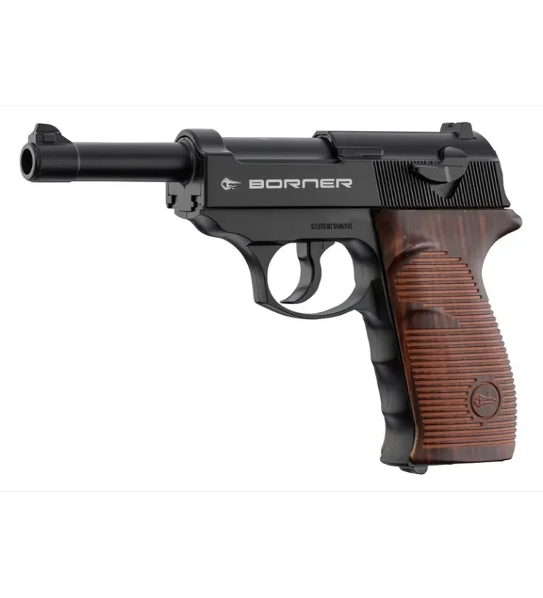 Pistolet CO2 culasse fixe BORNER C41 P38 Cal. 4.5mm BB's 