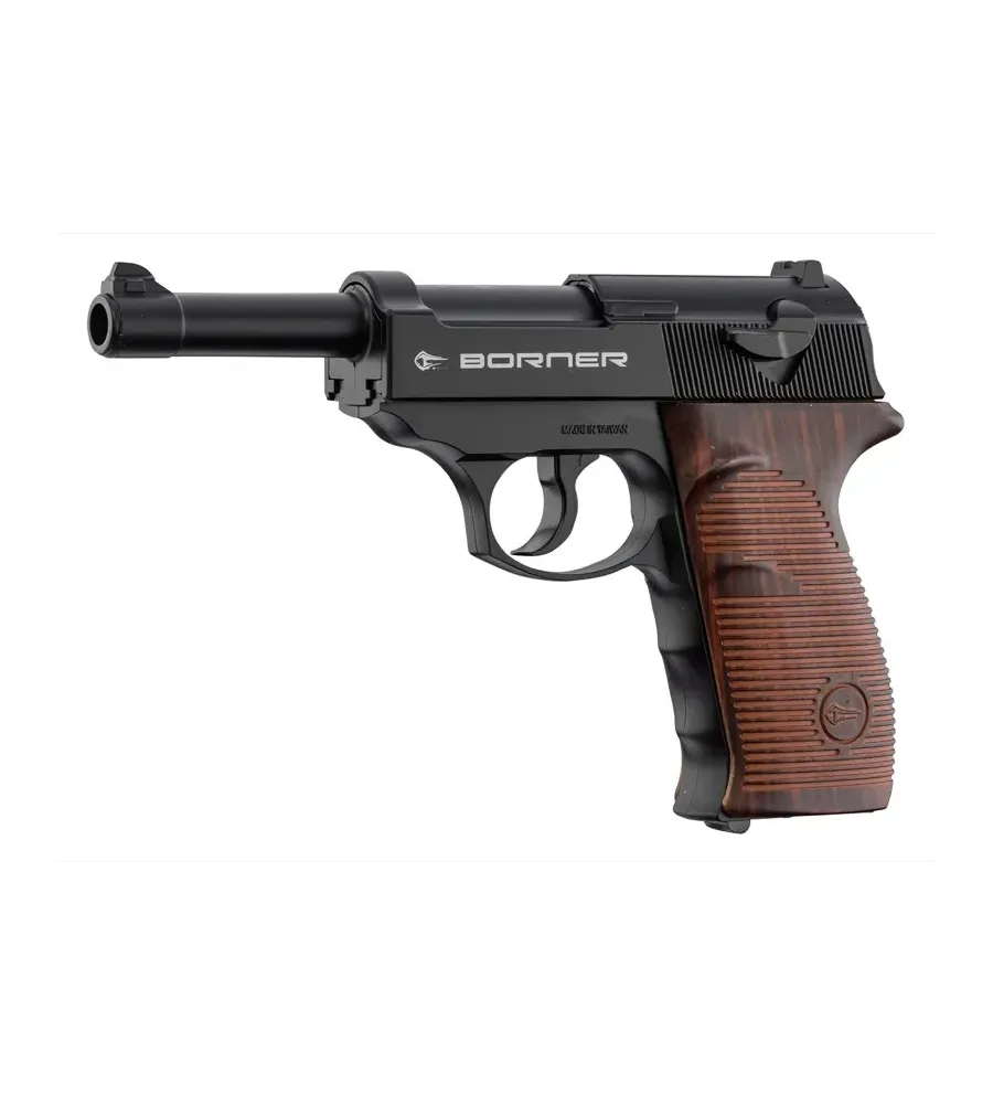 Pistolet CO2 culasse fixe BORNER C41 P38 Cal. 4.5mm BB's Pistolet CO2 culasse fixe BORNER C41 P38 Cal. 4.5mm BB's