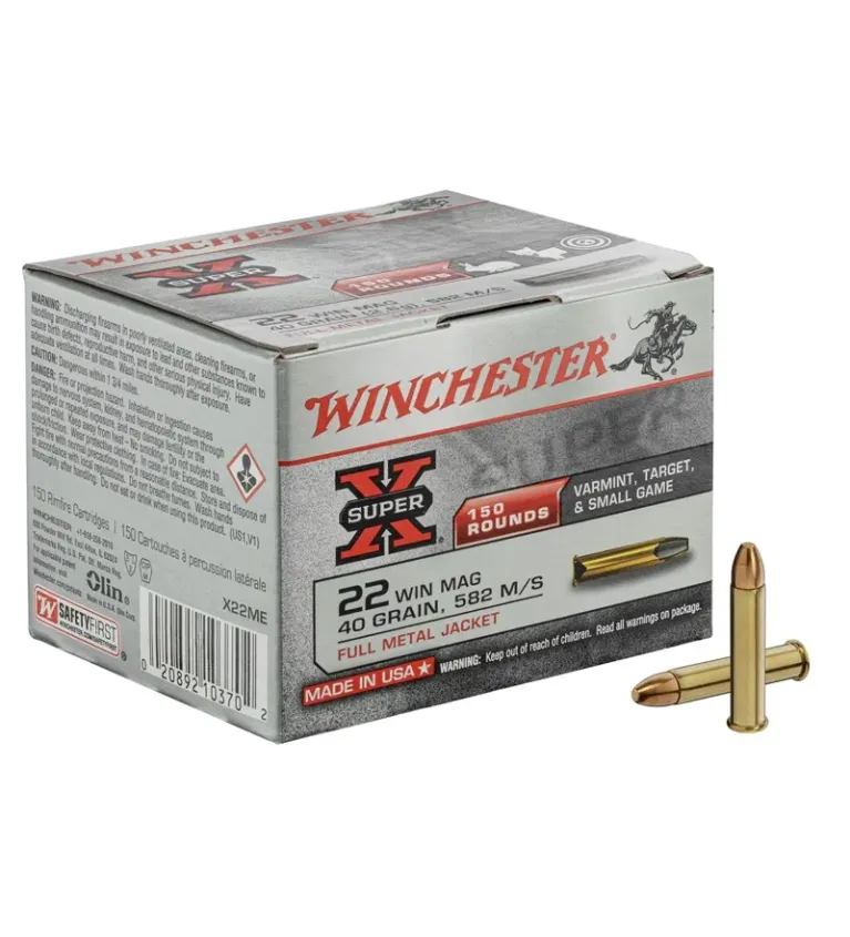 Munitions Super-X blindée cal. 22 Win Magnum 