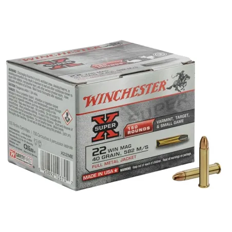 Munitions Super-X blindée cal. 22 Win Magnum 