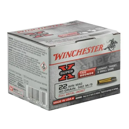 Munitions Super-X blindée cal. 22 Win Magnum 