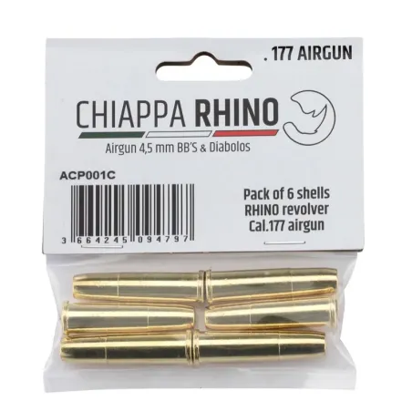 Pack de 6 douilles 4,5mm bbs pour Rhino CO2 
