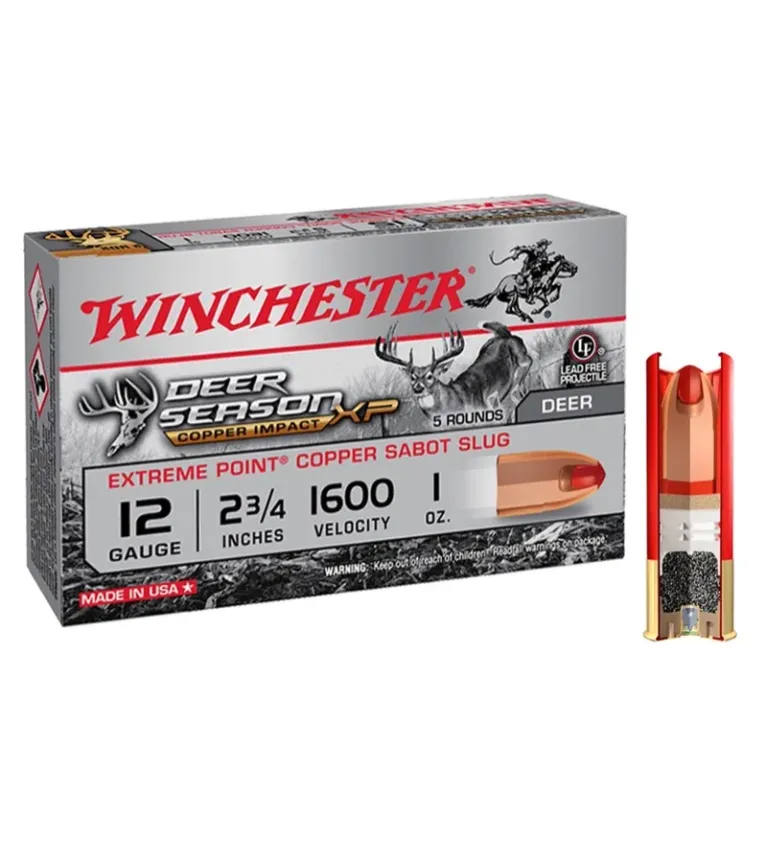 Cartouche Winchester DEER SEASON sans plomb - Cal 12/70 
