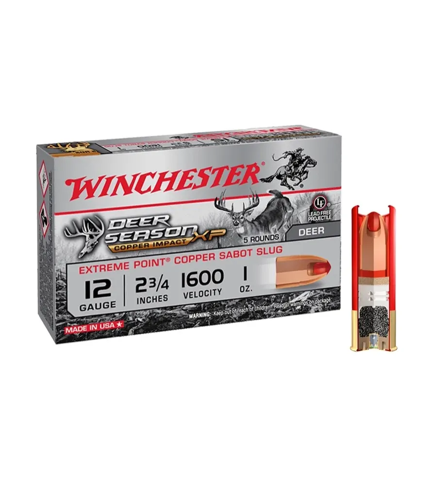 Cartouche Winchester DEER SEASON sans plomb - Cal 12/70 Cartouche Winchester DEER SEASON sans plomb - Cal 12/70