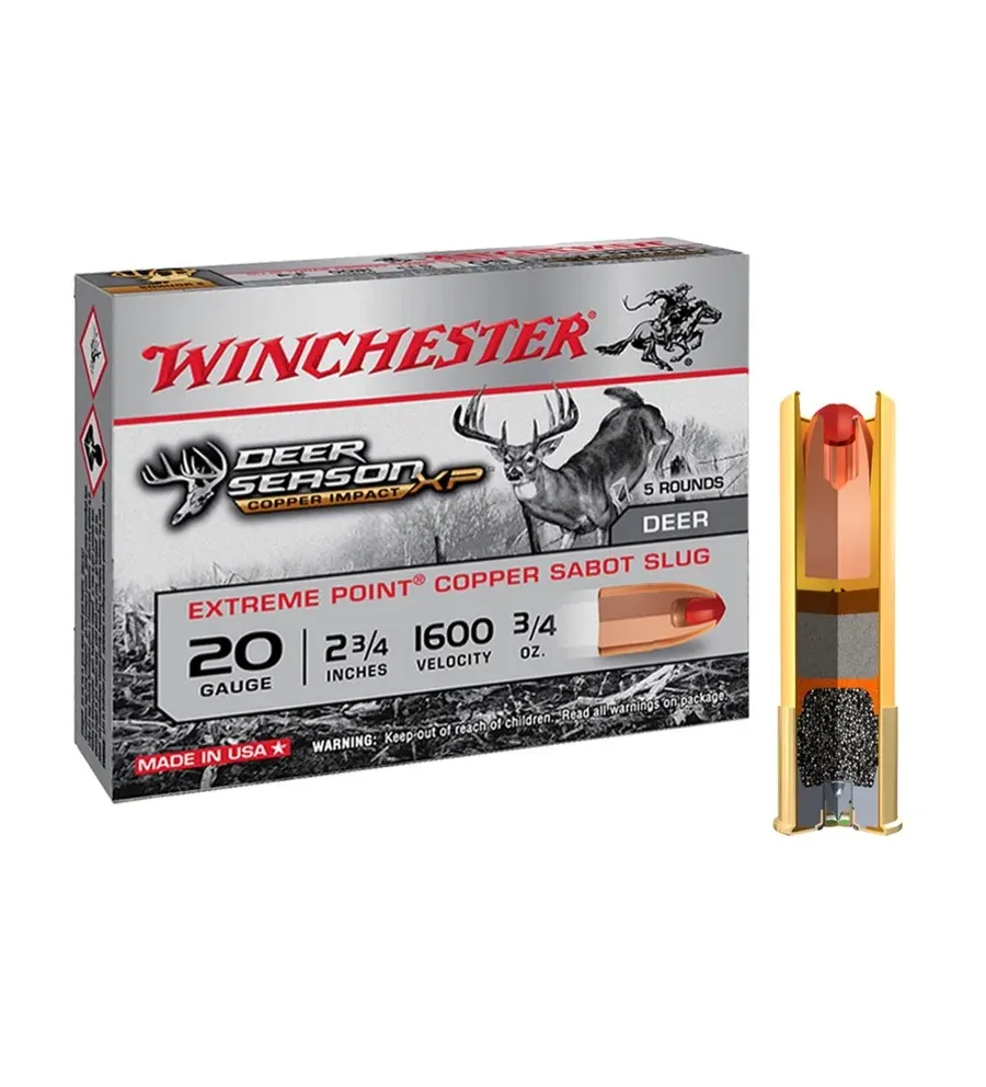 Cartouches Winchester DEER SEASON sans plomb - Cal 20/70 Cartouches Winchester DEER SEASON sans plomb - Cal 20/70
