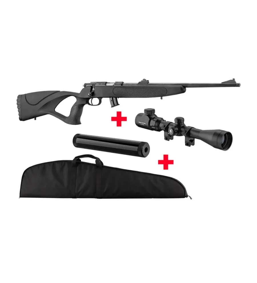 Pack carabine BO Manufacture cal. 22 LR lunette 3-9x40 + Silencieux + fourreau 